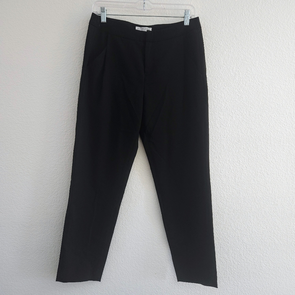 Everlane Women's Black 100% Cotton Taper Leg Work Pant Size Small Ankle Length